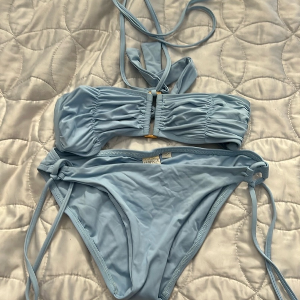 L*Space baby blue bandeau bikini